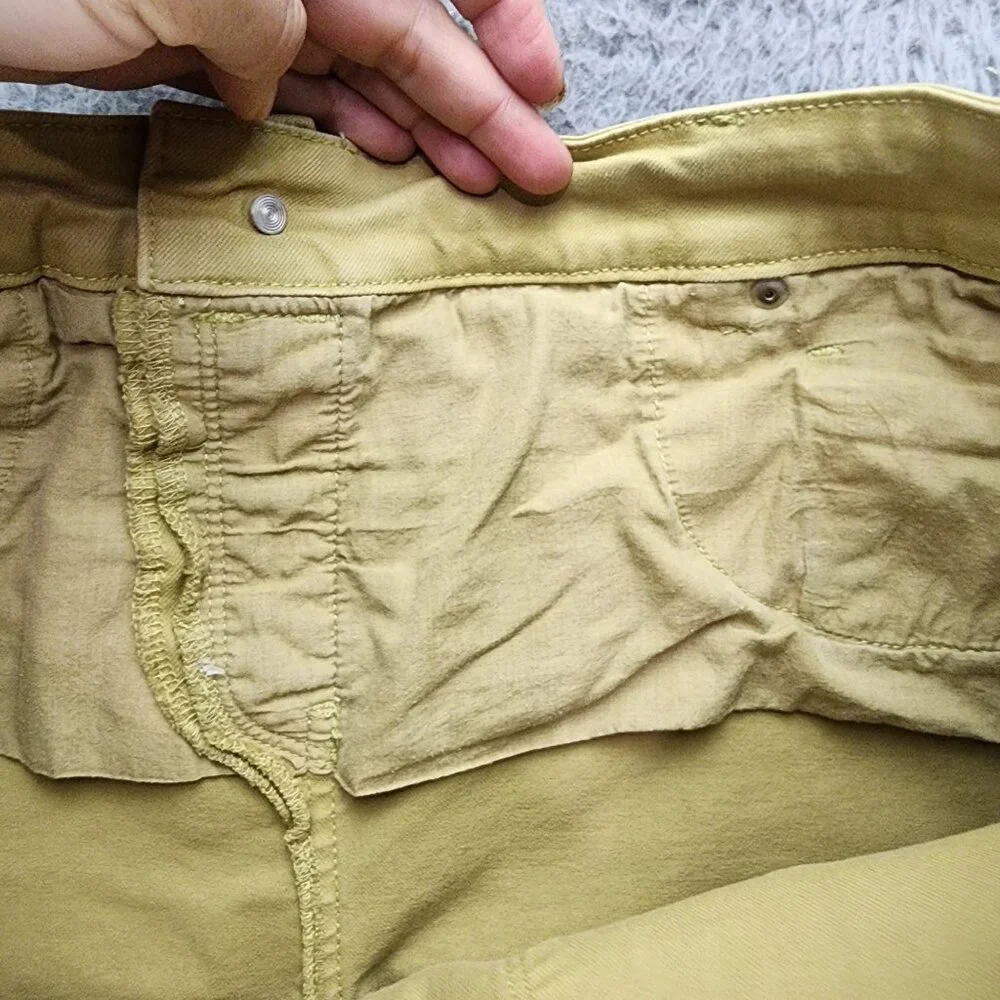 Soft Surroundings Jeans Womens Medium Petite Green Stretch Mid Straight *GUC* - Picture 8 of 11